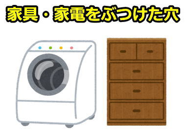 家具・家電をぶつけた穴