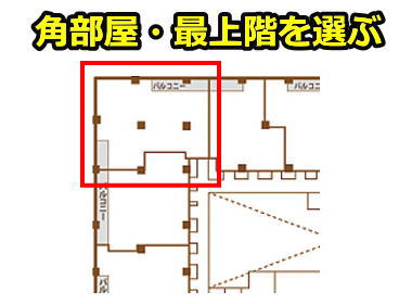 角部屋・最上階を選ぶ