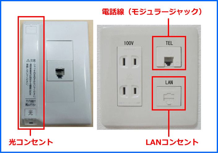 光コンセント・LANコンセント・モジュラージャック